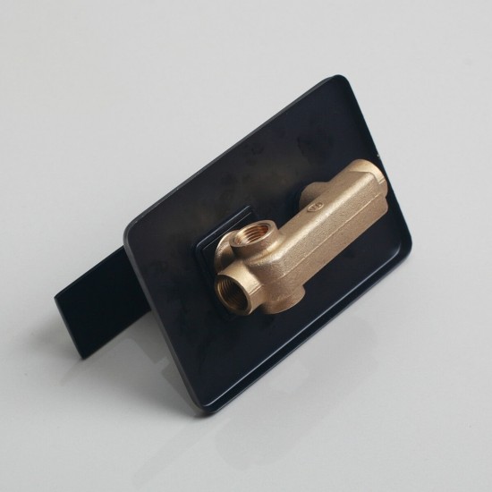 Achterzijde inbouwpaneel zwarte douche set