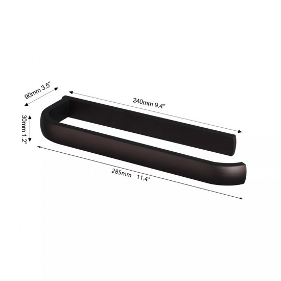 Afmeting handdoekrek zwart