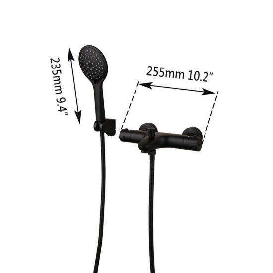 Afmeting zwarte thermostatische badkraan