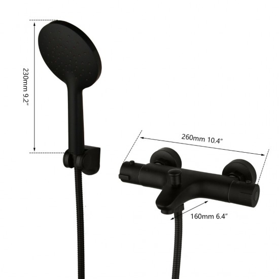 Badkraan zwart met handdouche