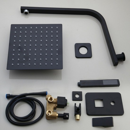 Complete inbouw set zwarte douche