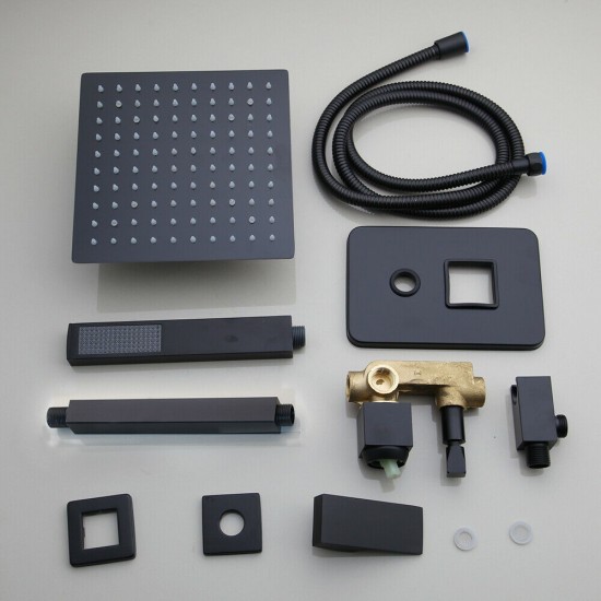 Complete set zwarte inbouw douche