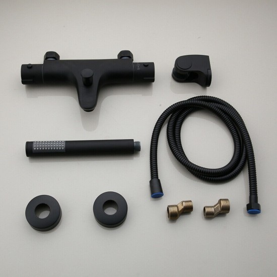 Complete zwarte thermostatische kraan