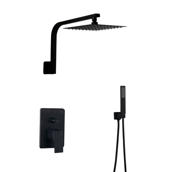 Douche zwart afgewerkt met handdouche