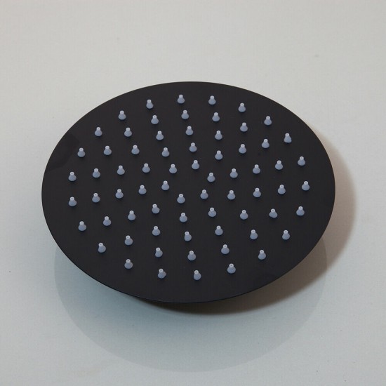 Douchekop 30 cm mat zwart