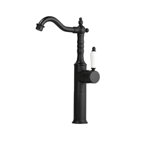 Hoge zwarte landelijke mengkraan