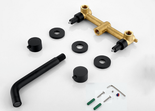 Inbouw kraan mat zwart