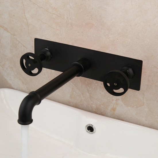 Inbouwkraan retro industrieel zwart