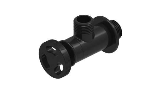 Industriele hoekstopkraan zwart