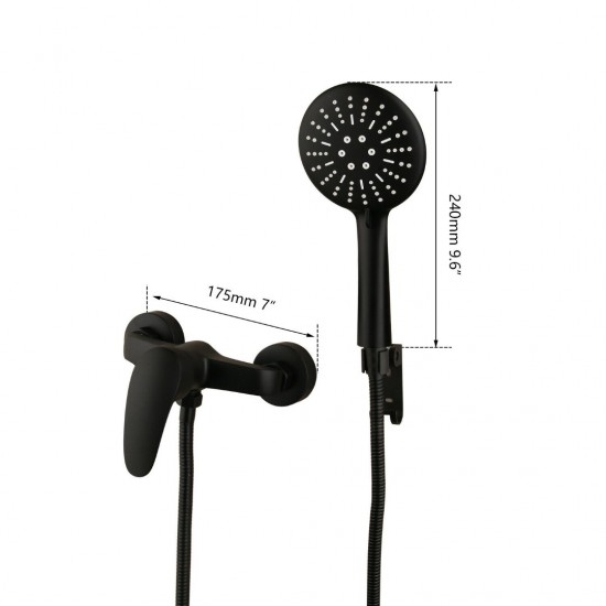 Mat zwarte douche kraan combinatie