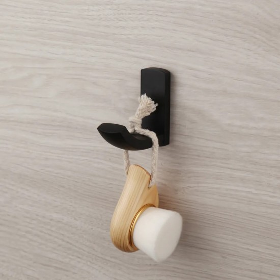 Modern zwart badkamerhaakje