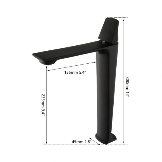 Moderne zwarte mengkraan hoog model