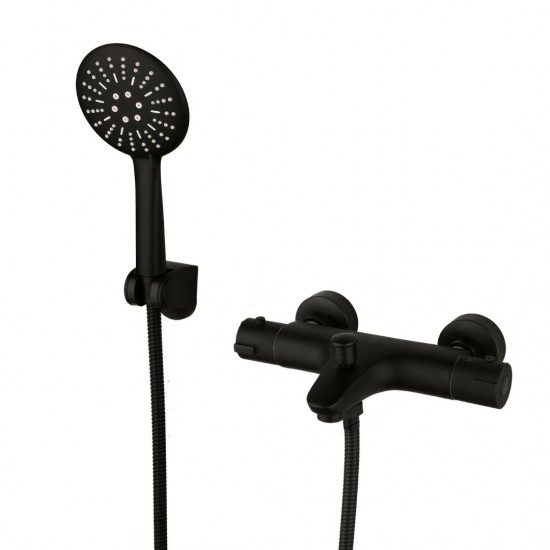 Muurkraan thermostaat zwart