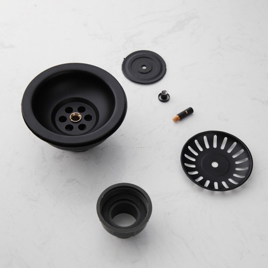 Set landelijke zwarte gootsteen afvoer