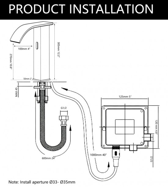 Zwart sensorkraan sz 107