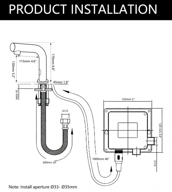 Zwart sensorkraan sz 66