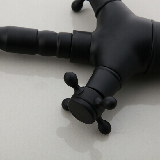 Zwarte bedieningshendels hoge wastafelkraan