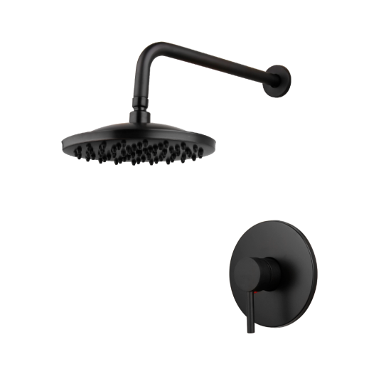 Zwarte inbouw regendouche