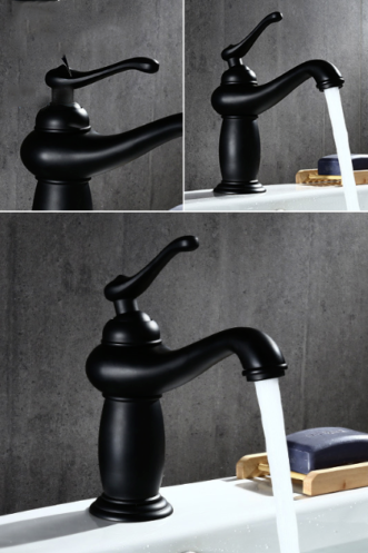 Zwarte kraan wastafel