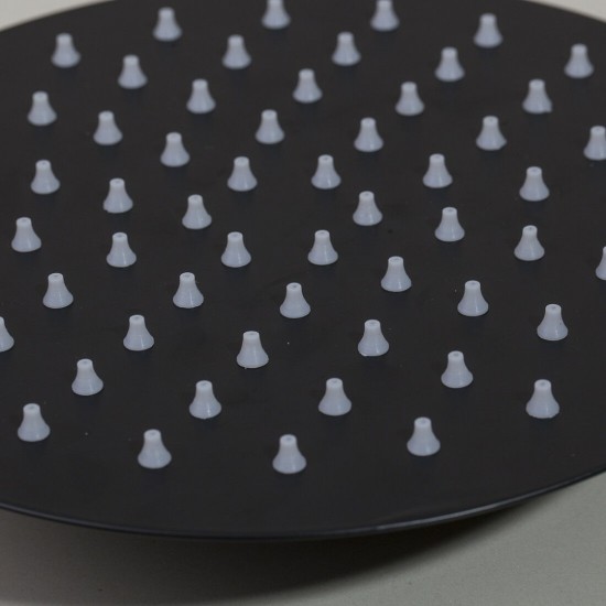 Zwarte ronde douchekop