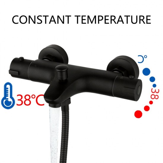 Zwarte thermostatische badkraan 0