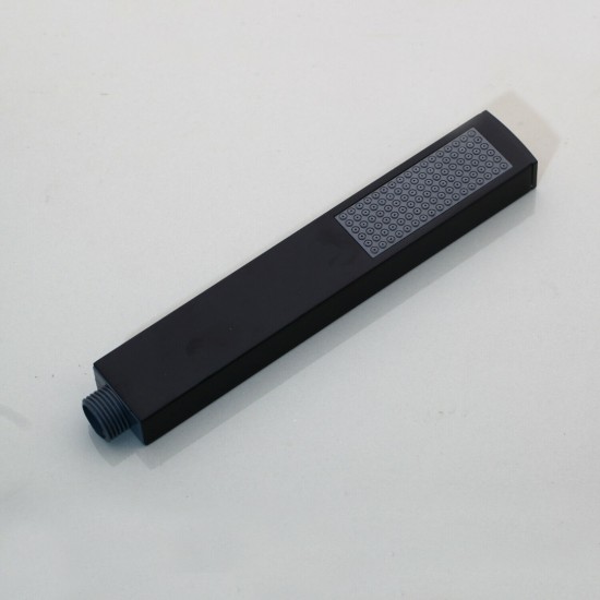 Zwarte vierkante hand douche