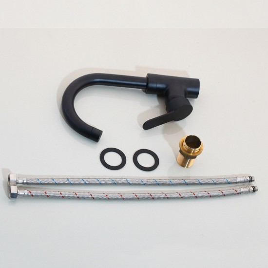 Zwarte wastafel kraan