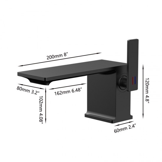 Zwarte wastafelkraan modern 1