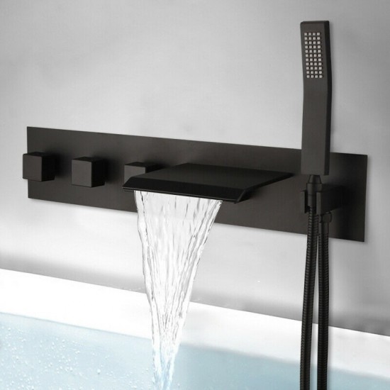 Zwarte waterval inbouw badkraan
