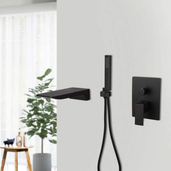 Zwarte watervalkraan badkraan